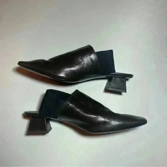 Tory Burch Mellow Leather Slingback Pumps 6 Square Toe Mules Block Heel Slouchy - Picture 4 of 9